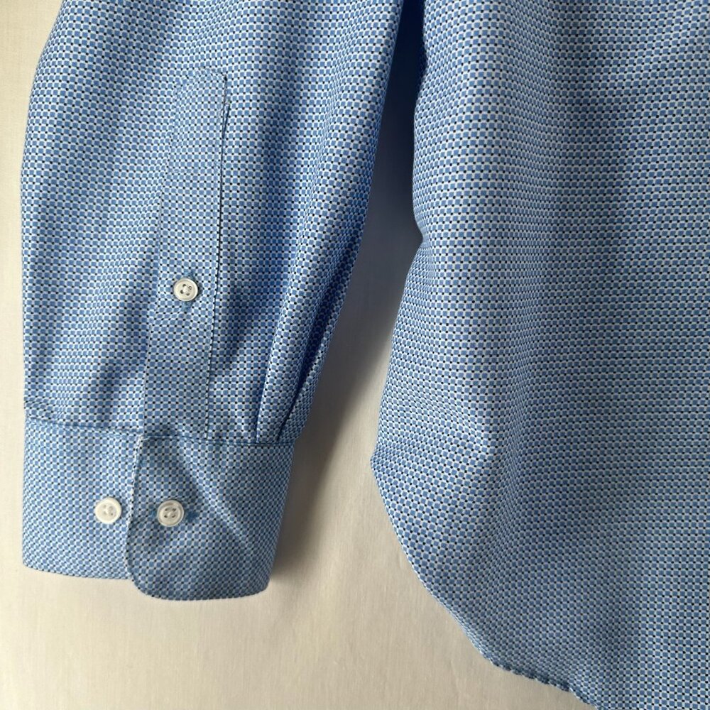 Nicole Miller Dress Shirt Mens Size M Corporate Long Sleeve Button Up Blue - Picture 9 of 11